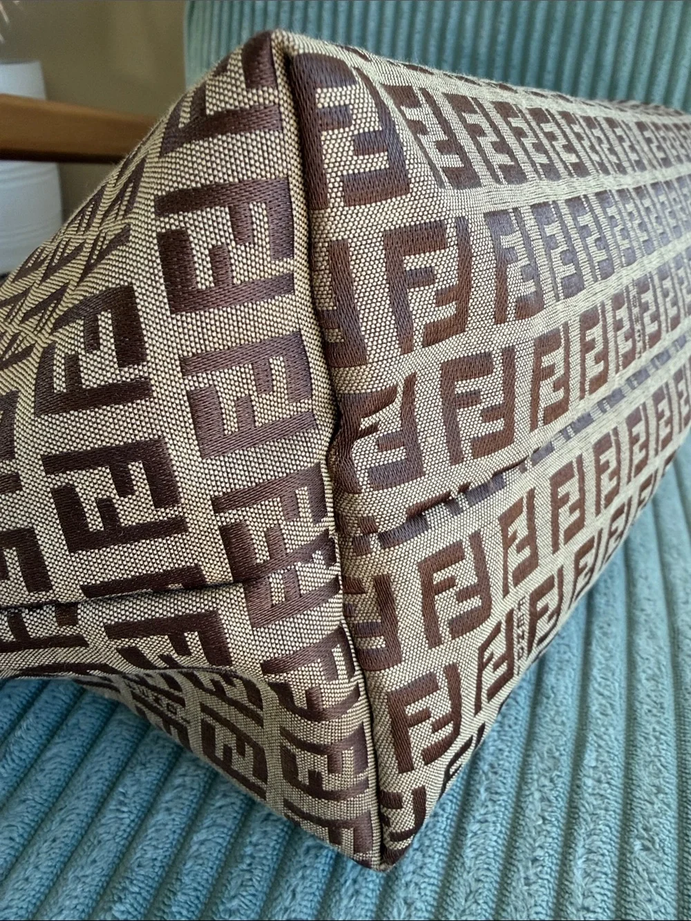 Fendi Brown FF Logo Tote with Inside Pouch